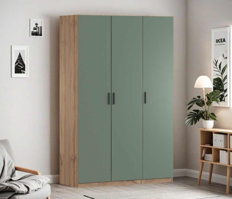 Для одежды, Шкаф трехдверный Макс 1500 мм, вариант №3 (ЛДСП, корпус дуб вотан)