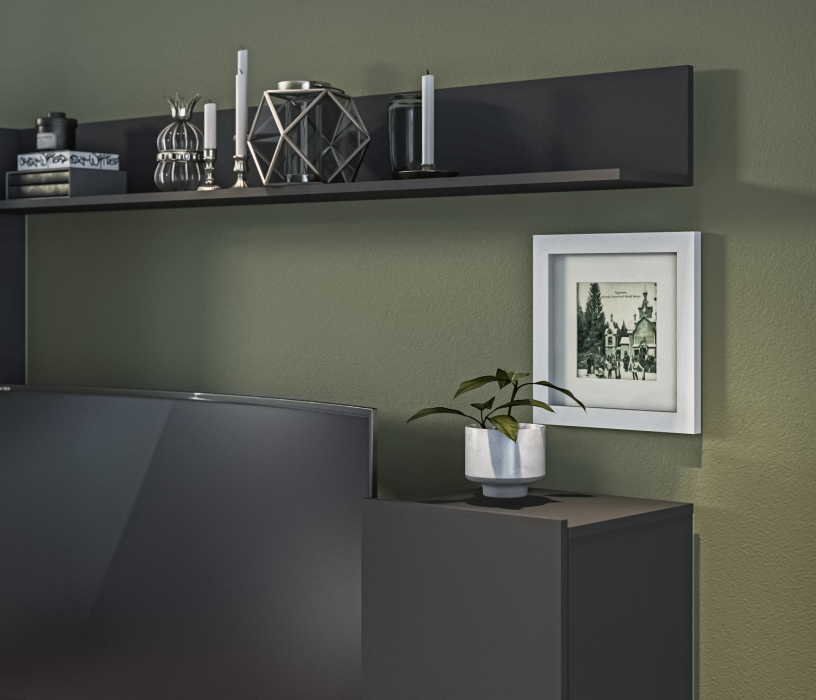 Стенки для гостиной, Стенка Медея СБ-3389 Диамант серый