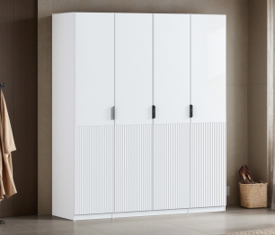 Шкаф четырехдверный Макс 2000 мм, вариант №3 (ЛДСП/МДФ)