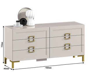 Комод Ассоль СБ-3435 Кашемир серый/МДФ Кашемир