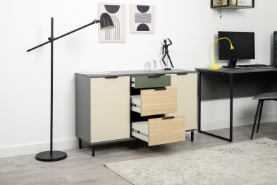 Комод Марвэл 16.234.02, темно-серый, сатин, плэйн, дымчатый зеленый