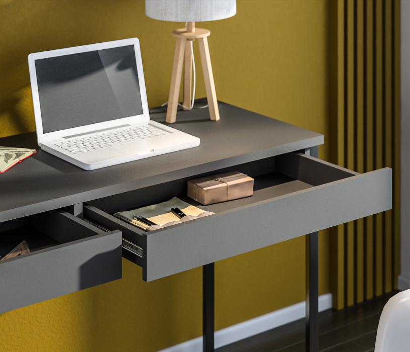 Прямые компьютерные столы, Стол Мика СБ-3310 Диамант серый