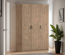 Для одежды, Шкаф трехдверный Макс 1500 мм, вариант №2 (ЛДСП, корпус дуб вотан)