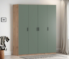 Для одежды, Шкаф четырехдверный Макс 2000 мм, вариант №4 (ЛДСП, корпус дуб вотан)