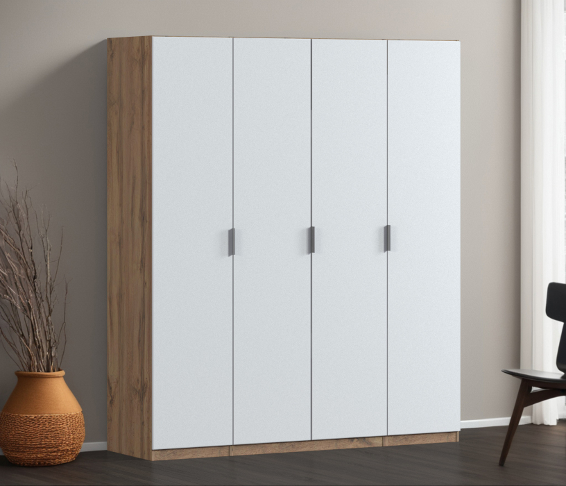 Для одежды, Шкаф четырехдверный Макс 2000 мм, вариант №2 (ЛДСП, корпус дуб вотан)