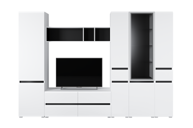 Полка Сидней 15.57, белый премиум, черный