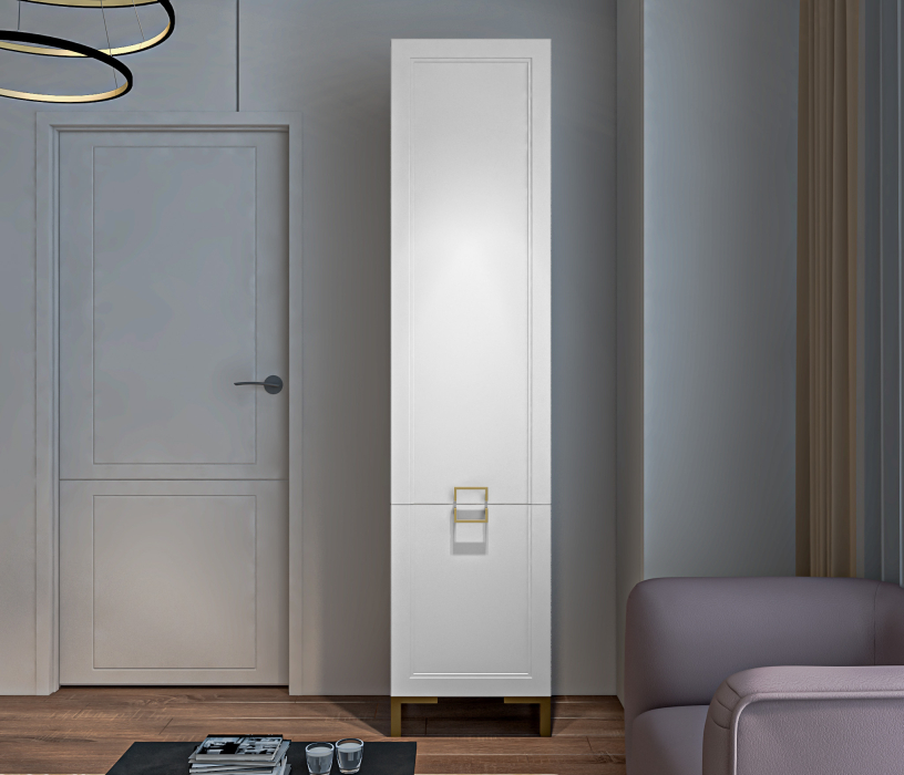 Шкафы пеналы, Шкаф-пенал Ассоль СБ-3430 Белый/МДФ Белый