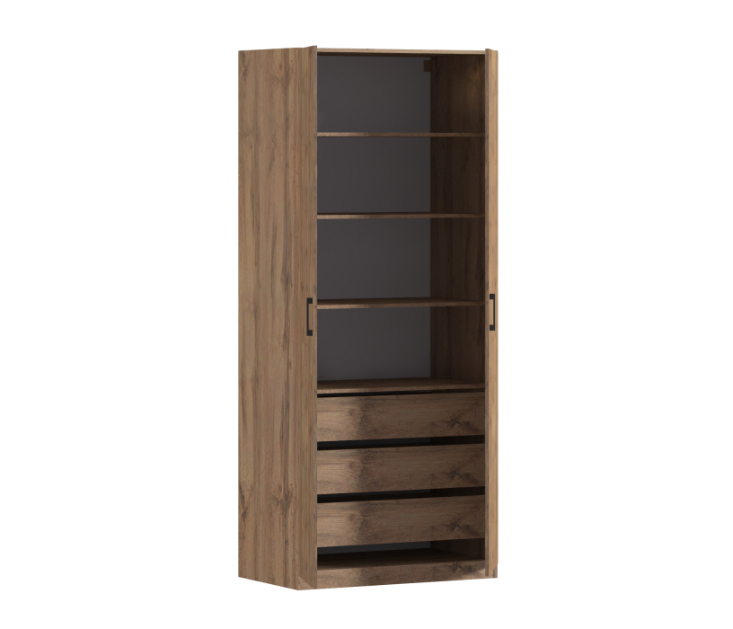 В спальню, Шкаф двухдверный Макс 1000 мм, вариант №5 (ЛДСП, корпус дуб вотан)