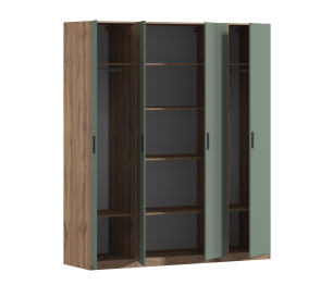 Шкаф четырехдверный Макс 2000 мм, вариант №3 (ЛДСП, корпус дуб вотан)