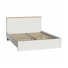 Кровать Остин 11.53, белая шагрень, дуб золотой крафт