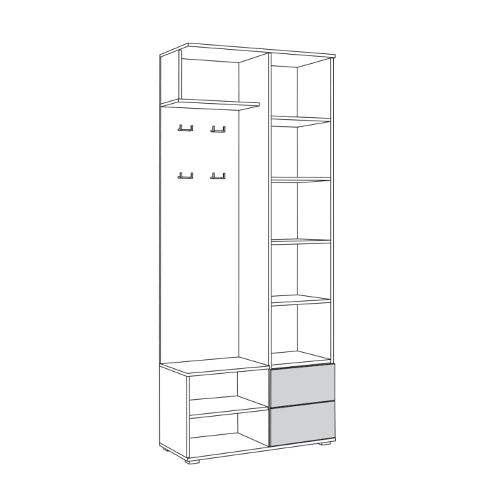 Прихожие, Шкаф комбинированный Куба 10.14