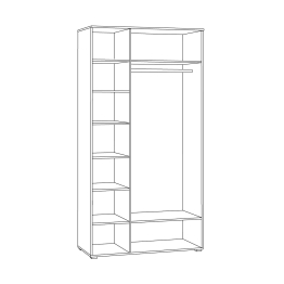 Шкаф для одежды Остин 13.336.02, белая шагрень, дуб золотой крафт