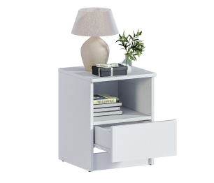 Комплект Альфа (тумба и стеллаж со столом), Белый