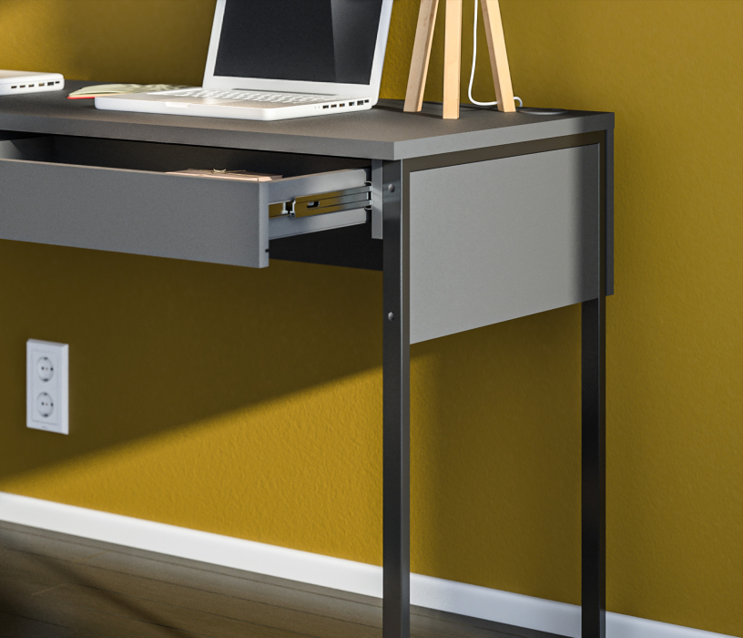 Прямые компьютерные столы, Стол Мика СБ-3310 Диамант серый