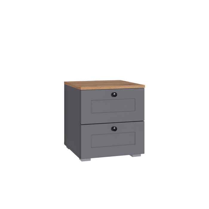 Прикроватные тумбы, Тумба прикроватная Остин 16.152, серый графит, дуб золотой крафт