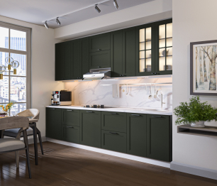 Кухонный гарнитур Регина Белый/МДФ Modern Олива 3,2 м