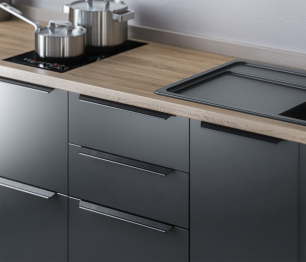 Кухонный гарнитур ЛОФТ Регина Песочный/Диамант серый, Дуб дикий 2,4 м