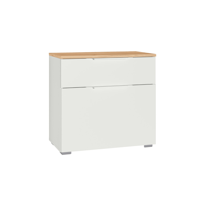 Тумбы, Тумба для обуви Октава 16.127, белая шагрень, дуб золотой крафт