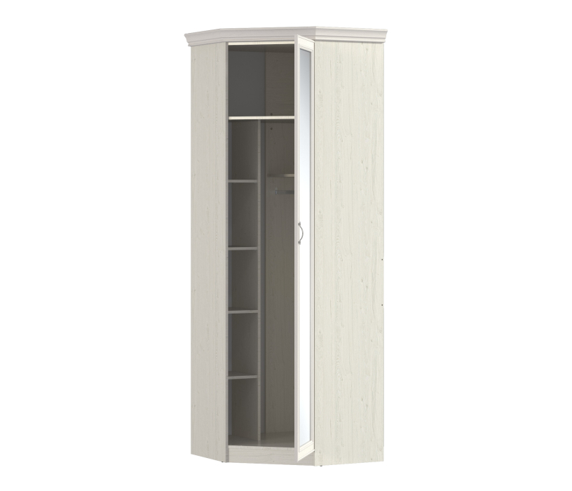 Для одежды, Шкаф угловой Гранд / Ливерпуль СБ-3507 Дуб Приморский Белый/МДФ Классика Светлый